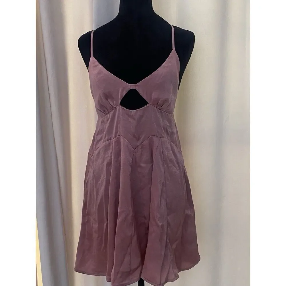 Free People Intimately Womens Good Catch‎ Mini Slip Dress. Size S in Smoke Rose